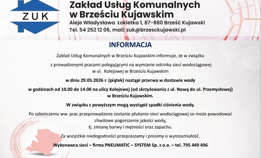 Przerwa w dostawie wody